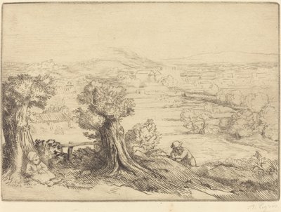 Herinnering aan een vallei in Bourgogne door Alphonse Legros