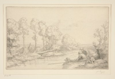 Rust aan de rivier door Alphonse Legros