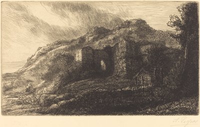 Ruïnes van een kasteel door Alphonse Legros