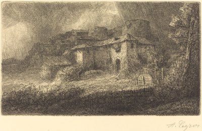 Ruïnes van een kasteel door Alphonse Legros
