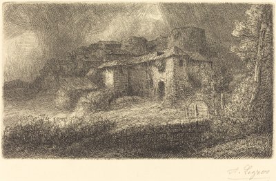 Ruïnes van een kasteel door Alphonse Legros