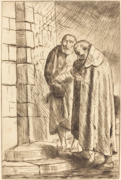 Sint-Pieter en Sint-Paulus in de deur van M. Richard door Alphonse Legros