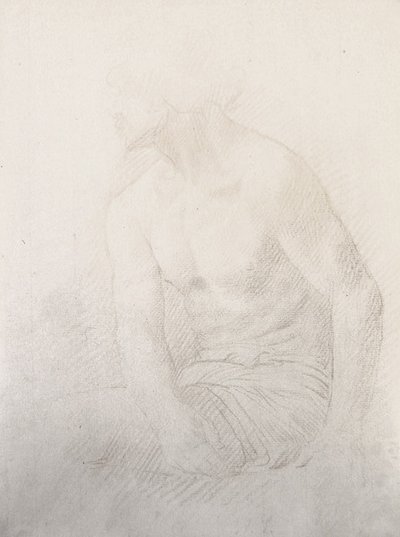 Zittende mannelijke naakt door Alphonse Legros