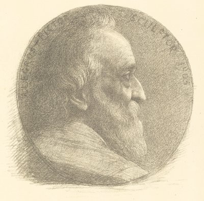 Zelfportret, Medaillon, Nr.1, 9e plaat door Alphonse Legros