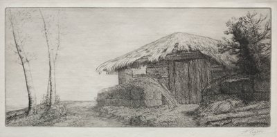 Schapenstal op de heuvel (Bergerie sur le Coteau) door Alphonse Legros
