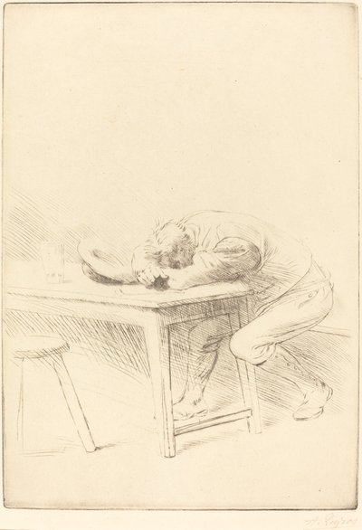 Siësta van een arbeider door Alphonse Legros
