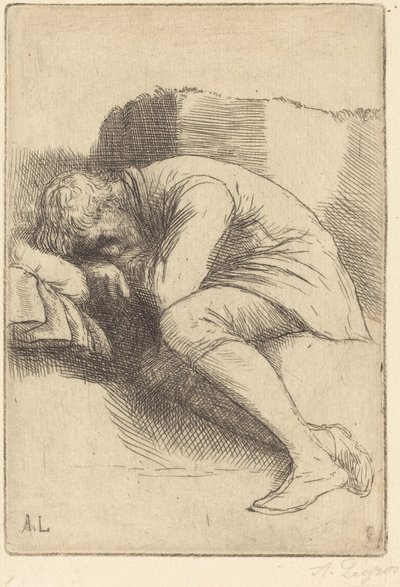 Slaper Un dormeur door Alphonse Legros