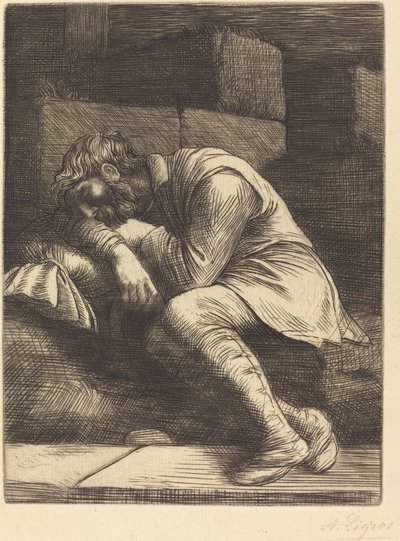 Slapende Bedelaar door Alphonse Legros
