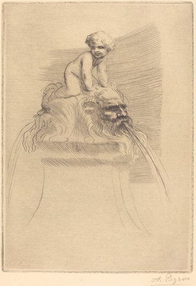 Kleine Fontein, Kind dat Speelt op de Grotesken door Alphonse Legros