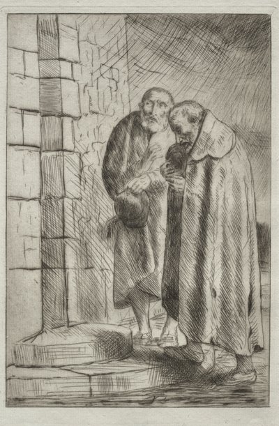 St. Pierre en St. Paul bij de deur van M. Richard door Alphonse Legros