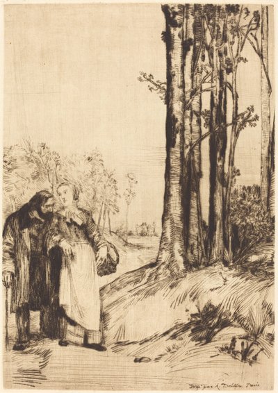 Wandeling van de Herstellende La promenade du convalescent door Alphonse Legros