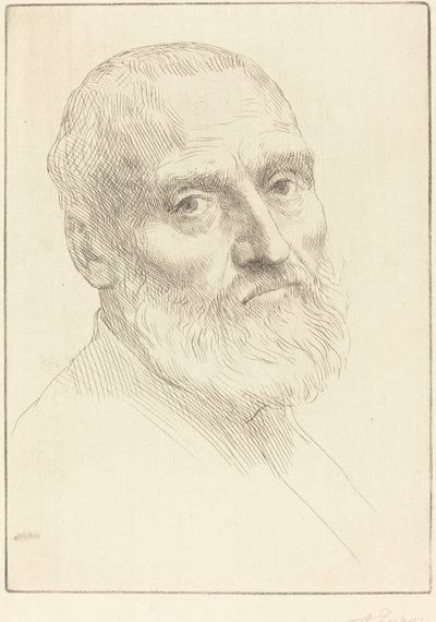 Studie voor hoofd van een man door Alphonse Legros