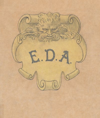 Studie voor een bronzen naamplaat voor Edward D. Adams, ca. 1892 door Alphonse Legros