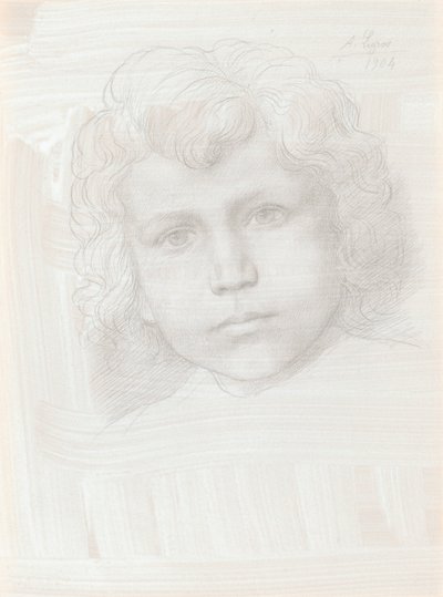 Studie van Cupido Hoofd van een meisje, 1904 door Alphonse Legros