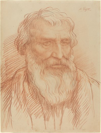 Studie van een hoofd door Alphonse Legros