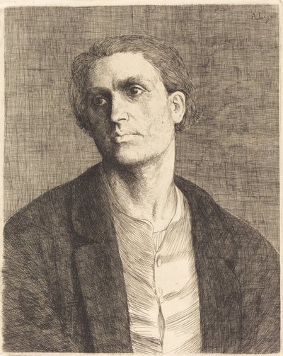 Studie van een mannenhoofd door Alphonse Legros