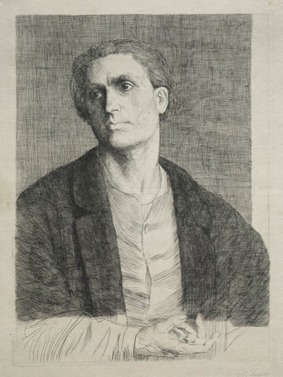 Studie van een Mannenhoofd door Alphonse Legros