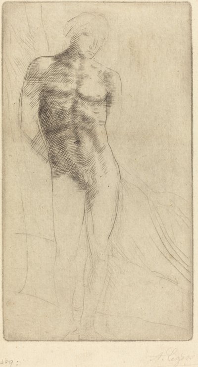 Studie van een Naaktfiguur door Alphonse Legros