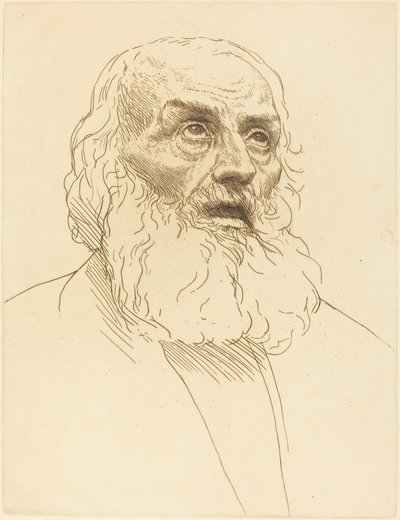 Studie van een oude man door Alphonse Legros
