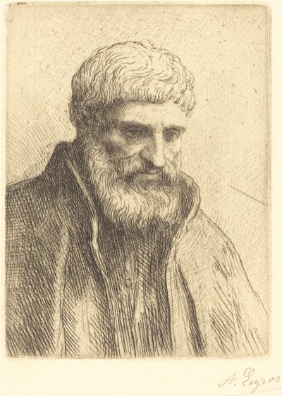 Studie van een oude man door Alphonse Legros