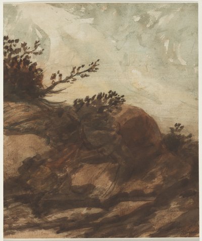 Zonsondergang Over de Heuvel, tweede helft 1800s door Alphonse Legros