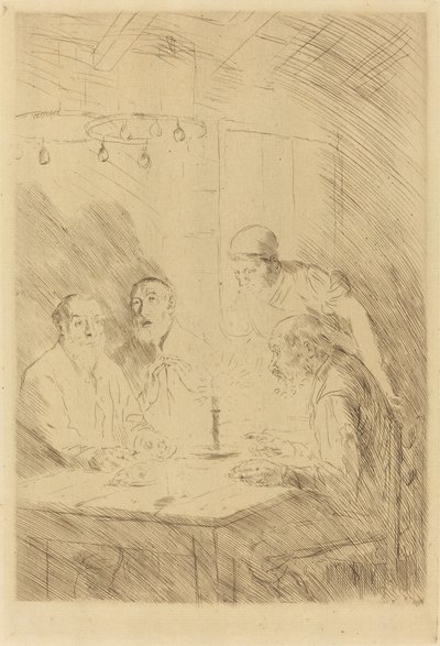 Maaltijd van de armen Le souper chez misere door Alphonse Legros
