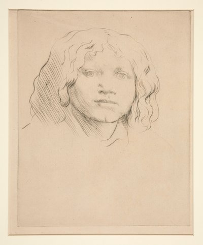 Hoofd van een Italiaans kind door Alphonse Legros
