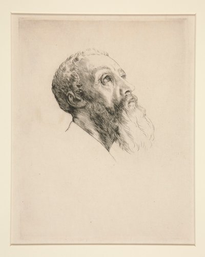 Hoofd van een model door Alphonse Legros