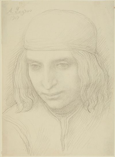 Hoofd van een jong meisje door Alphonse Legros