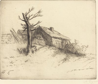 Rieten Huisje (Chaumière) door Alphonse Legros