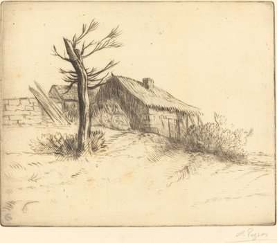 Rieten Huisje (Chaumiere) door Alphonse Legros