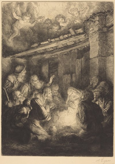 De aanbidding der herders door Alphonse Legros