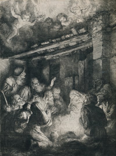 De aanbidding van de herders, 1922 door Alphonse Legros