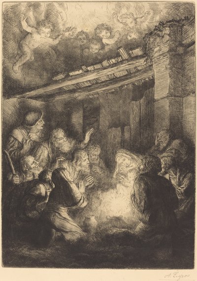 De aanbidding van de herders door Alphonse Legros