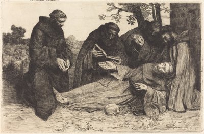 De dood van Sint Franciscus door Alphonse Legros