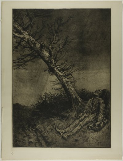 De dood van de zwerver door Alphonse Legros