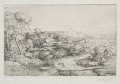 De Voetbrug La Passerelle door Alphonse Legros