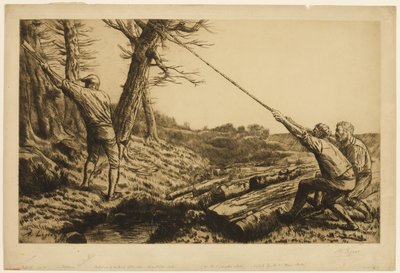 De houthakkers, tweede plaat door Alphonse Legros