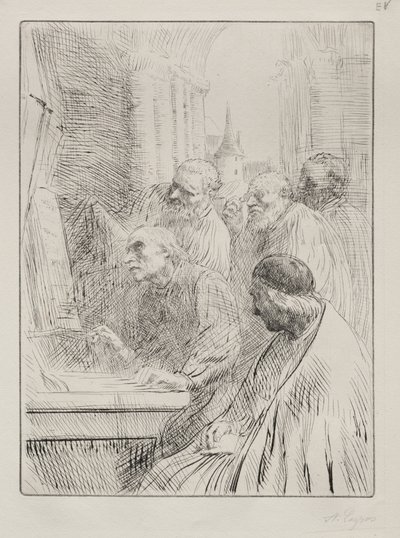 De monniken in de kerk door Alphonse Legros