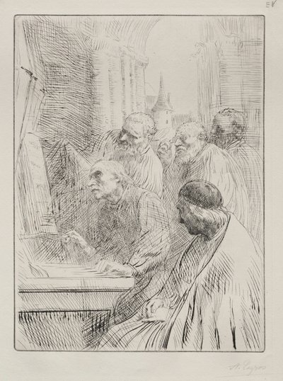De monniken in de kerk door Alphonse Legros