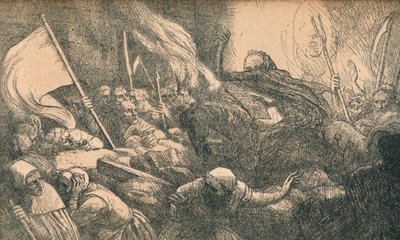 De triomf van de dood, De proclamatie, c1885 door Alphonse Legros