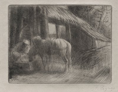 De drinkplaats (2e plaat) door Alphonse Legros