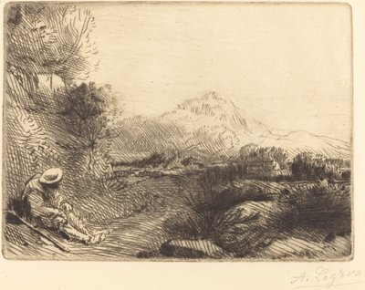 Reiziger Rustend door Alphonse Legros
