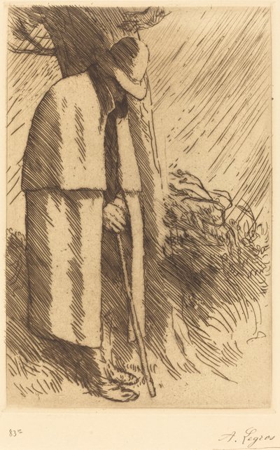 Reiziger die schuilt (Le voyageur à l