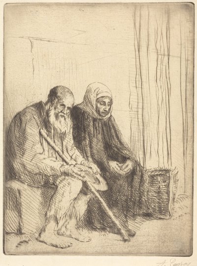 Twee bedelaars door Alphonse Legros