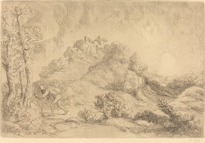 Uitzicht op een Boerderij La ferme de Beauchamp door Alphonse Legros