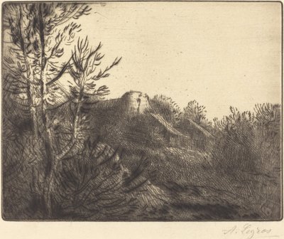 Uitzicht op een boerderij door Alphonse Legros