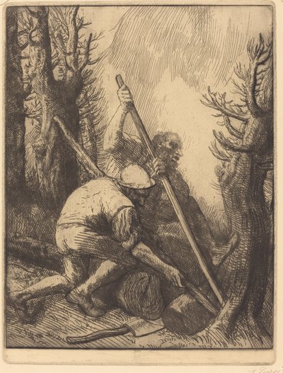 Houthakkers, 3e plaat door Alphonse Legros