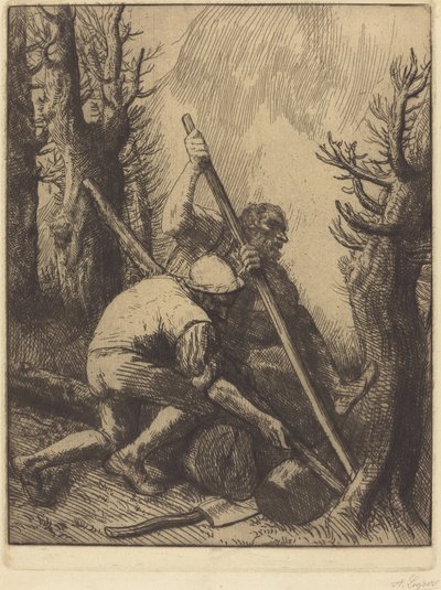 Houthakkers, 3e plaat Les bucherons door Alphonse Legros