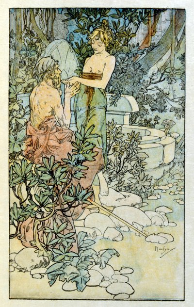 Illustratie door Alphonse Mucha uit "Clio", een werk van de Franse auteur Anatole France. 1900 door Alphonse Mucha
